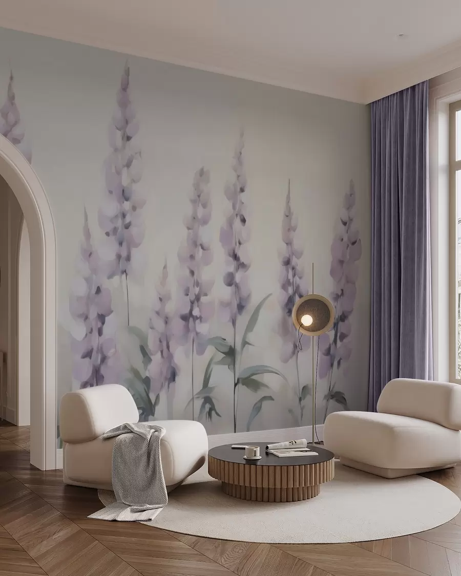 Murale Fleurs abstraites imitation de peinture w05661