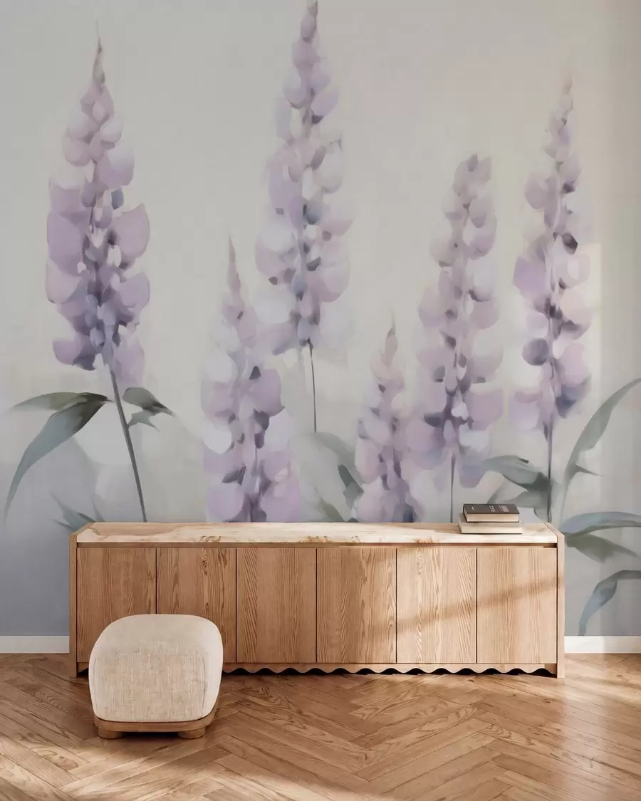 Murale Fleurs abstraites imitation de peinture w05661