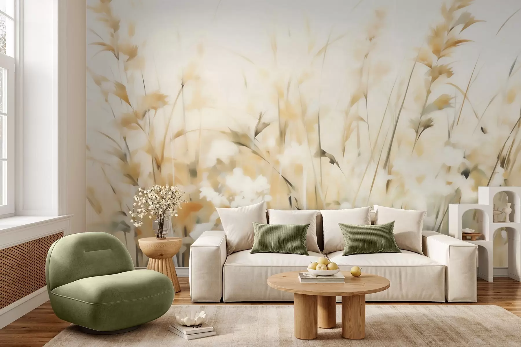 Murale Imitation de peinture représentant des herbes abstraites w05669