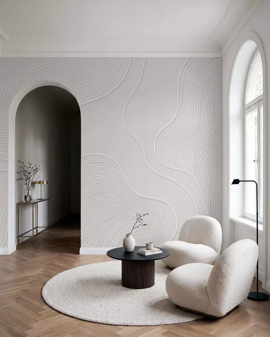 fototapeter Abstrakt relief med bølgende linjer w05689
