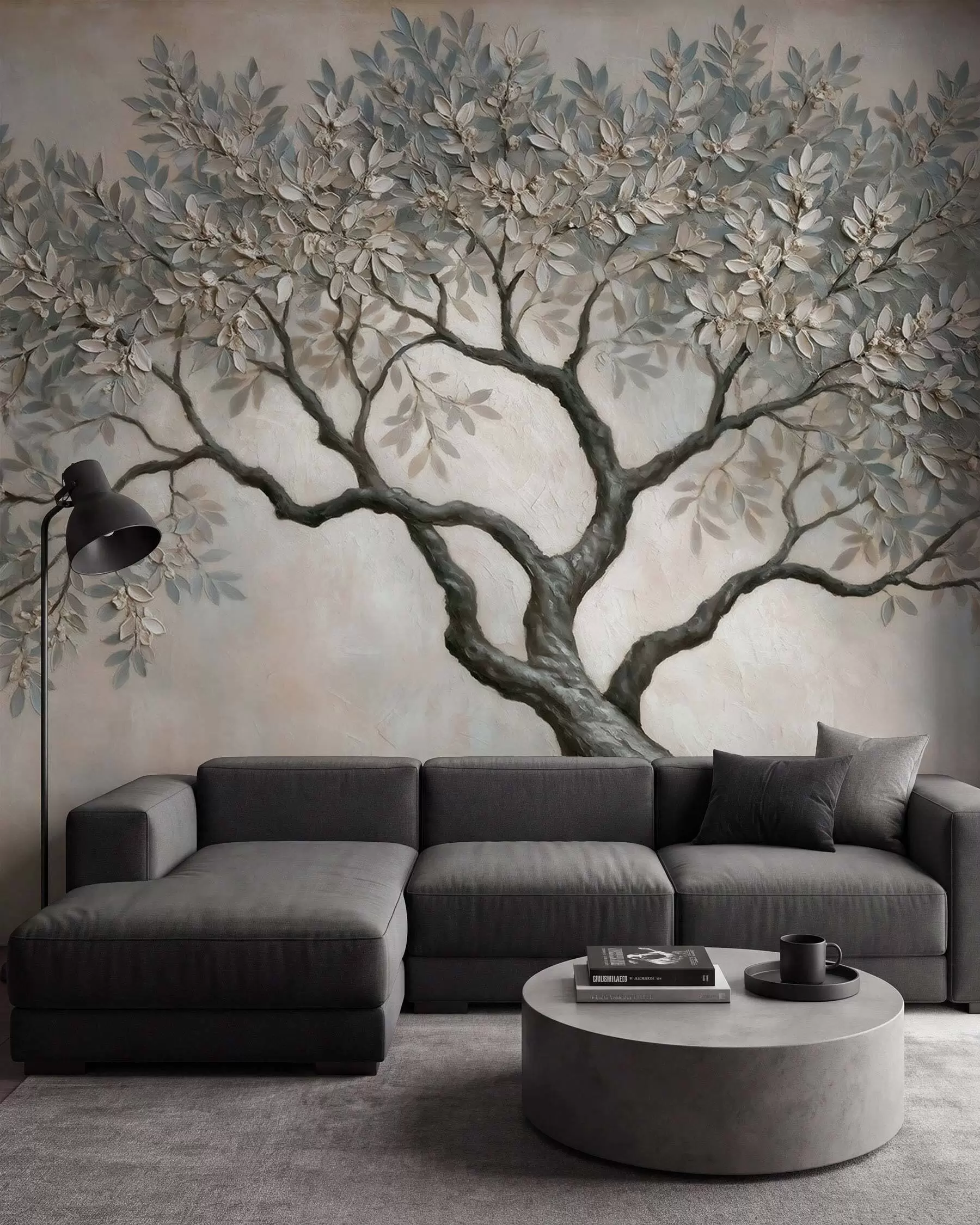 Murale Vieil arbre aux tons de pierre w09919