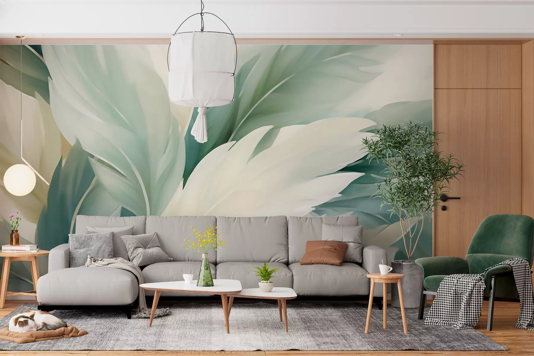 Murale Feuilles pointues w05744