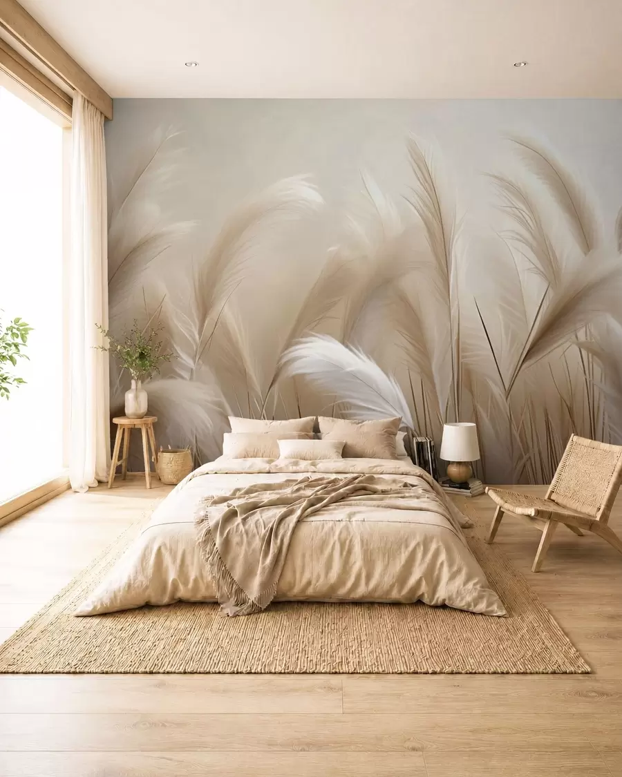 Murale Herbe de la pampa w05716