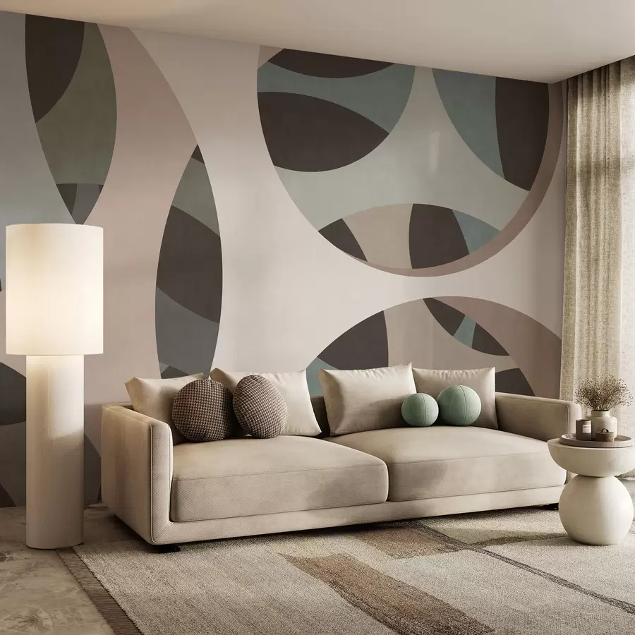 Murale abstraction texturale contemporaine dans des nuances de beige et des tons naturels w05751v1