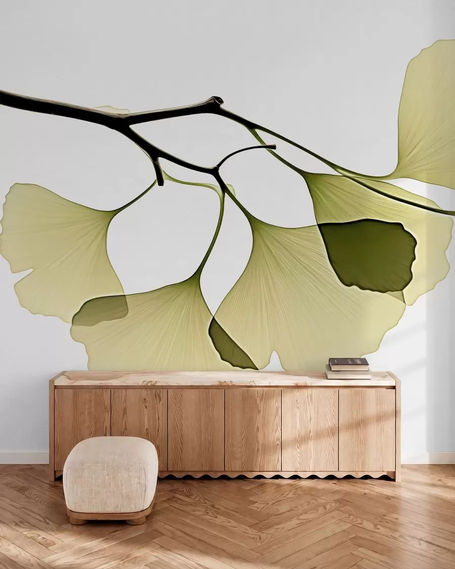 Murale Feuilles en éventail du ginkgo w09968