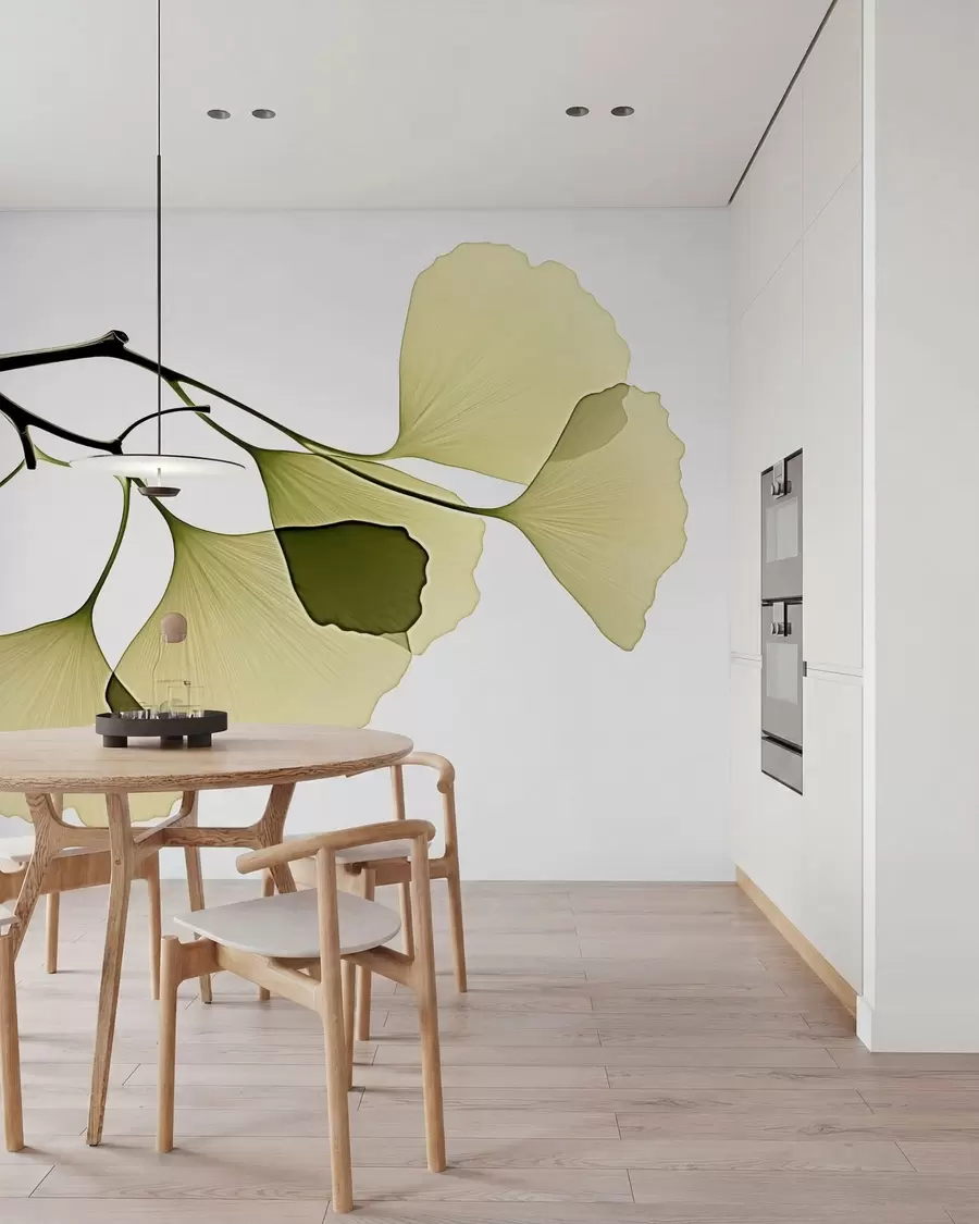 Murale Feuilles en éventail du ginkgo w09968