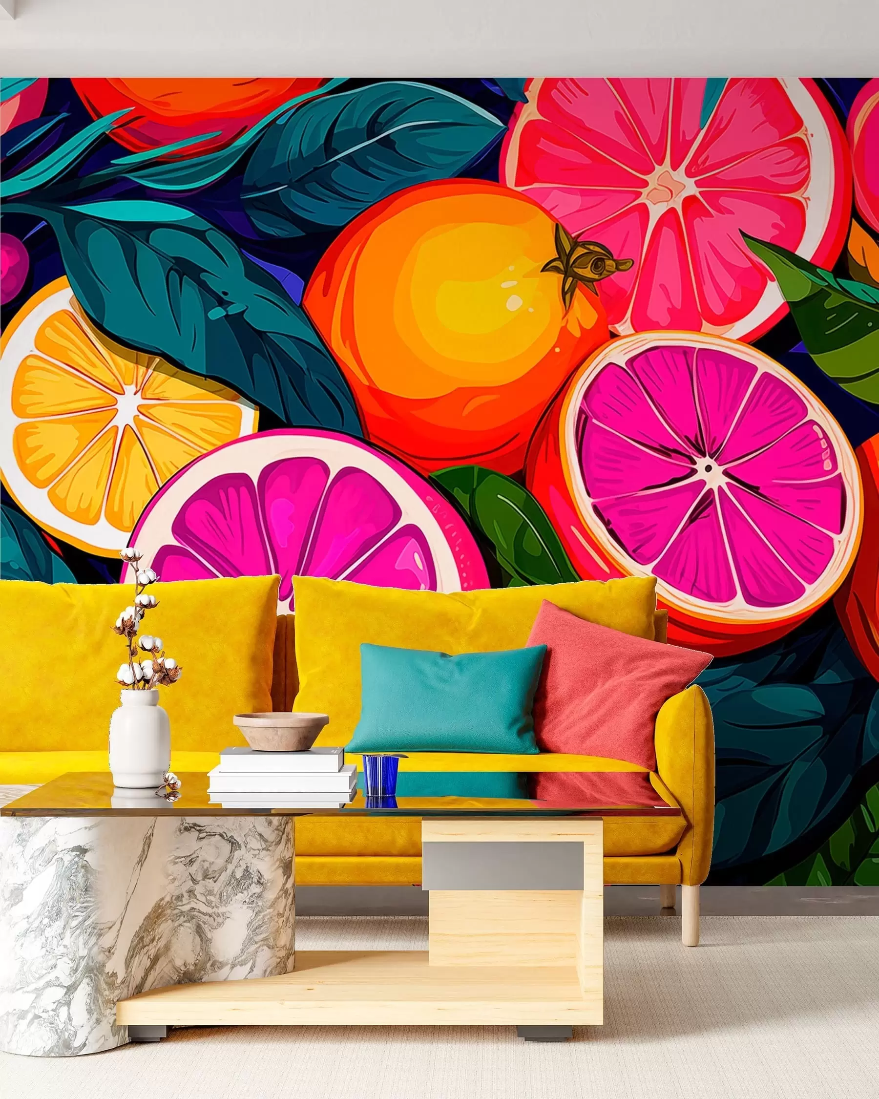 Murale Fruits, oranges, citrons w05761