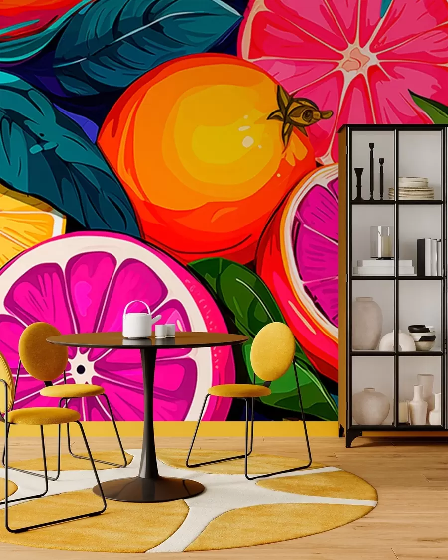Murale Fruits, oranges, citrons w05761