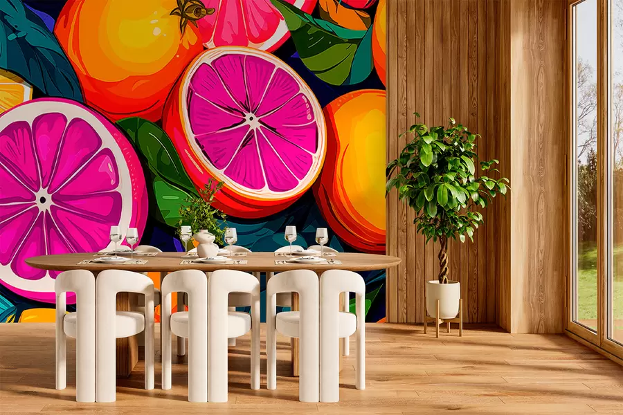 Fototapete Obst, Orangen, Zitronen w05761