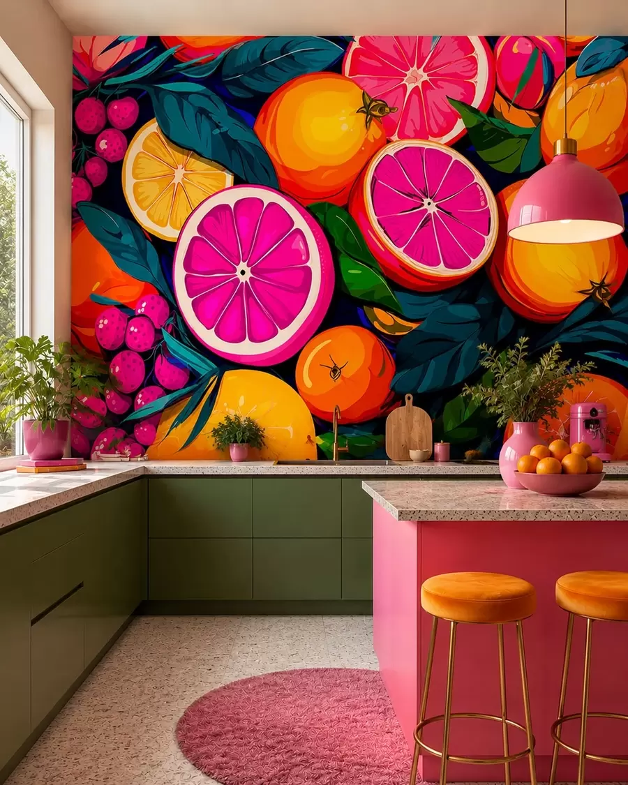Murale Fruits, oranges, citrons w05761