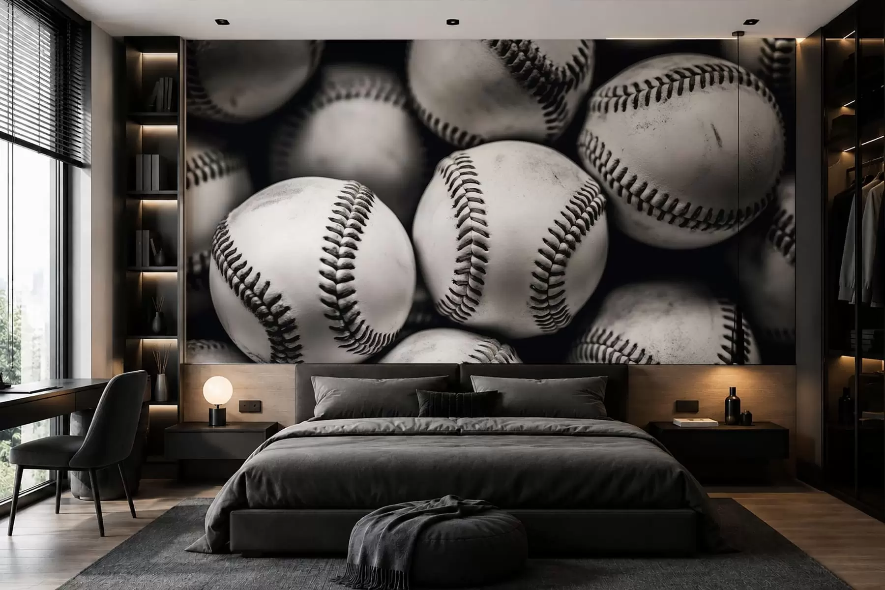 Murale Balles de baseball w09966