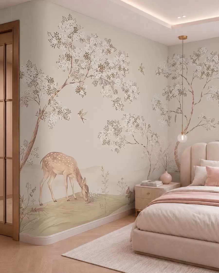 Murale Bois en fleurs w05809