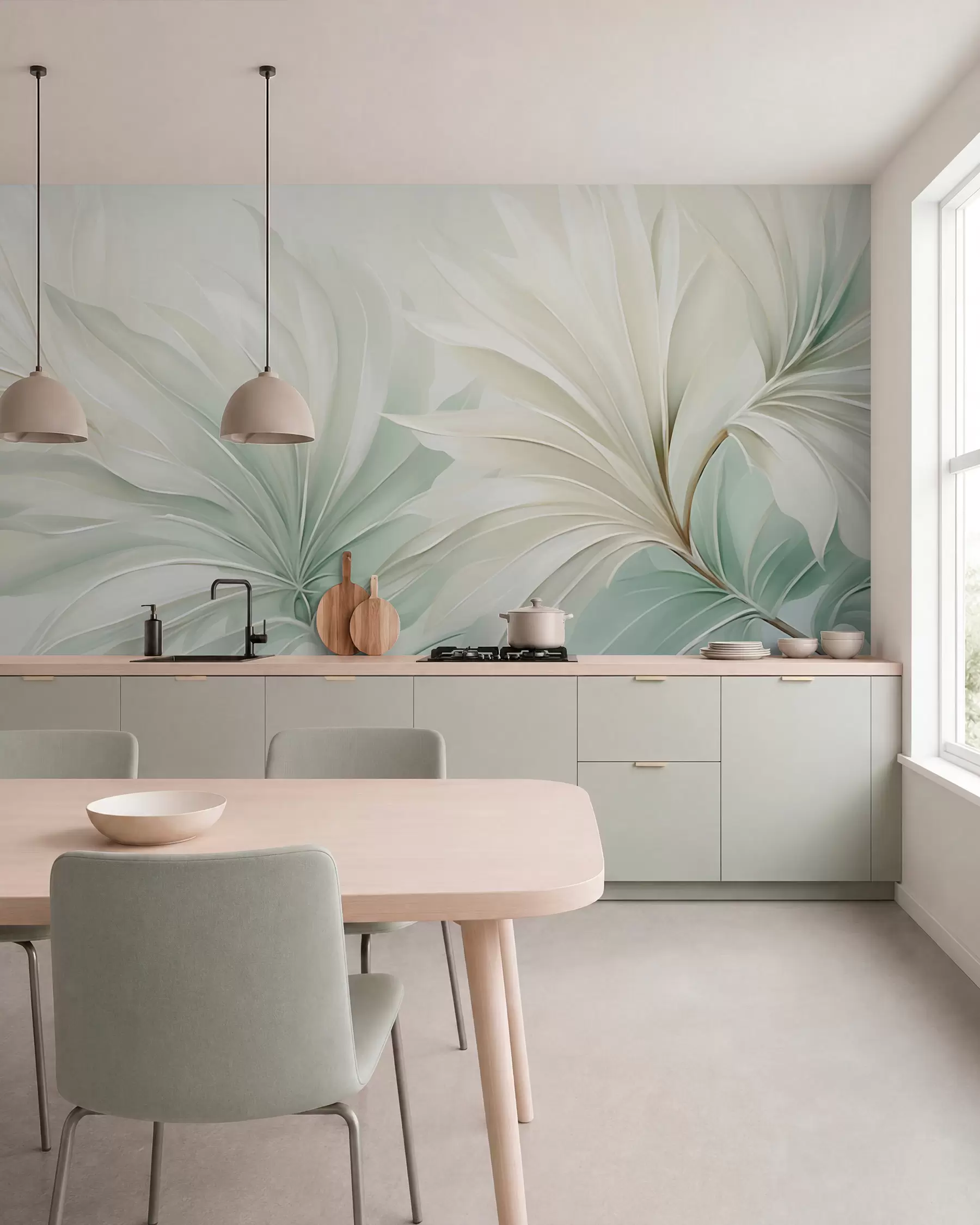 Murale Éventails de feuilles w05792