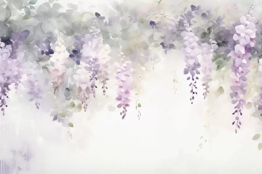 Fototapete Herabhängende Glyzinienblüten w05795