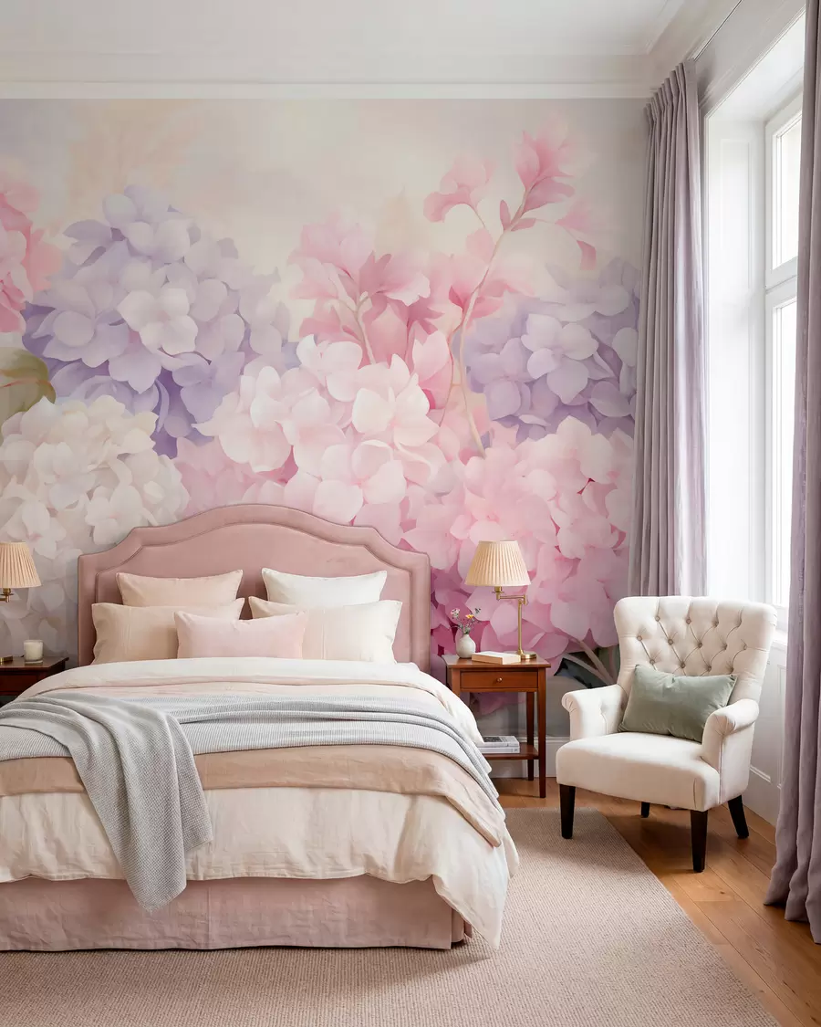 Murale Fleurs d'hortensia w05796