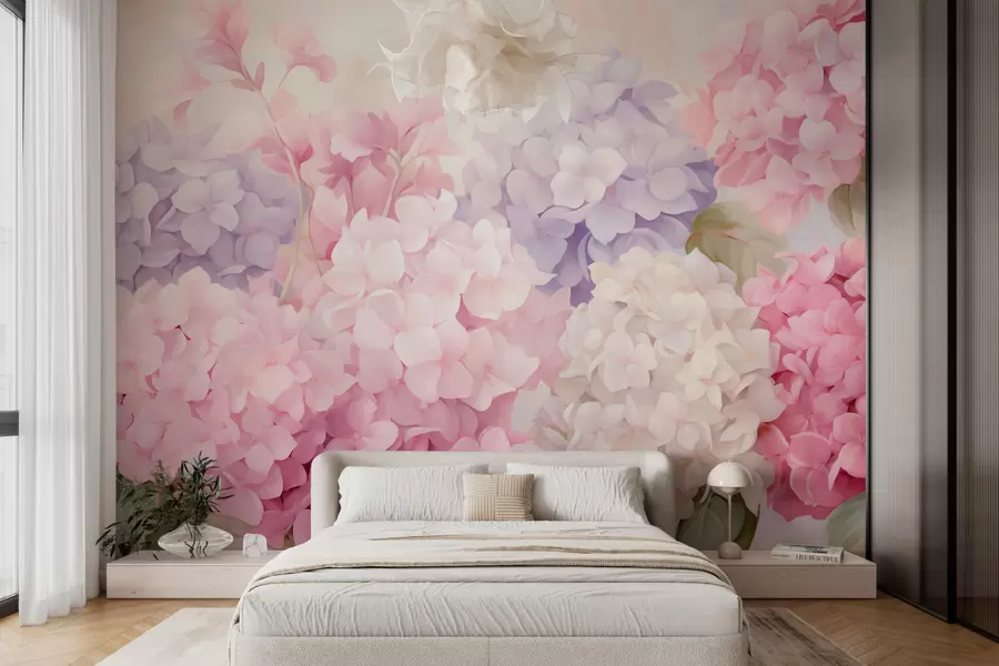 Murale Fleurs d'hortensia w05796