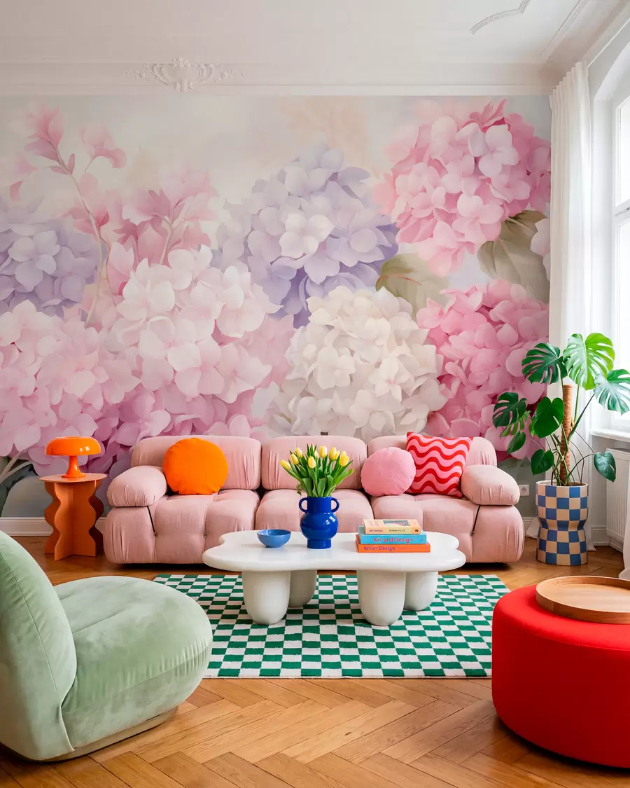 Murale Fleurs d'hortensia w05796