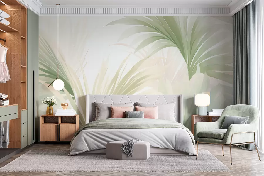 Murale Feuilles de palmier w05801