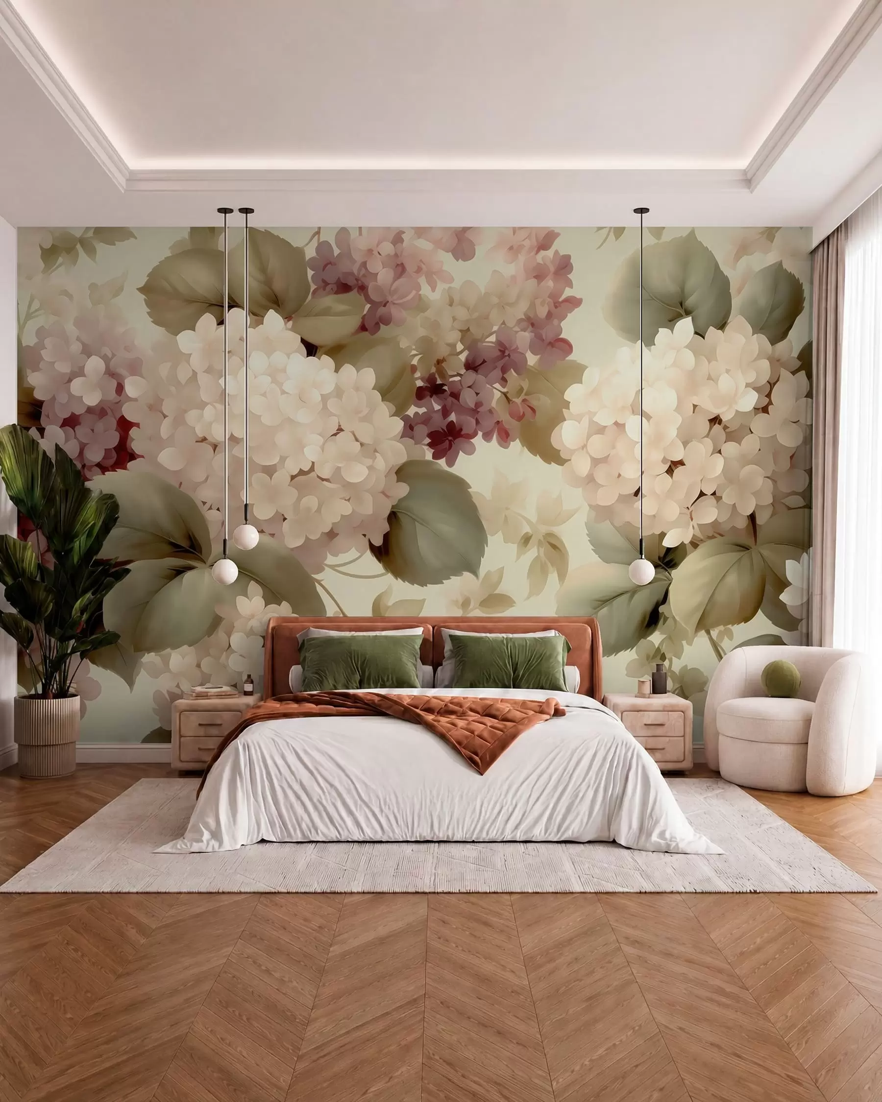 fototapeter Hortensia-blomster w05436