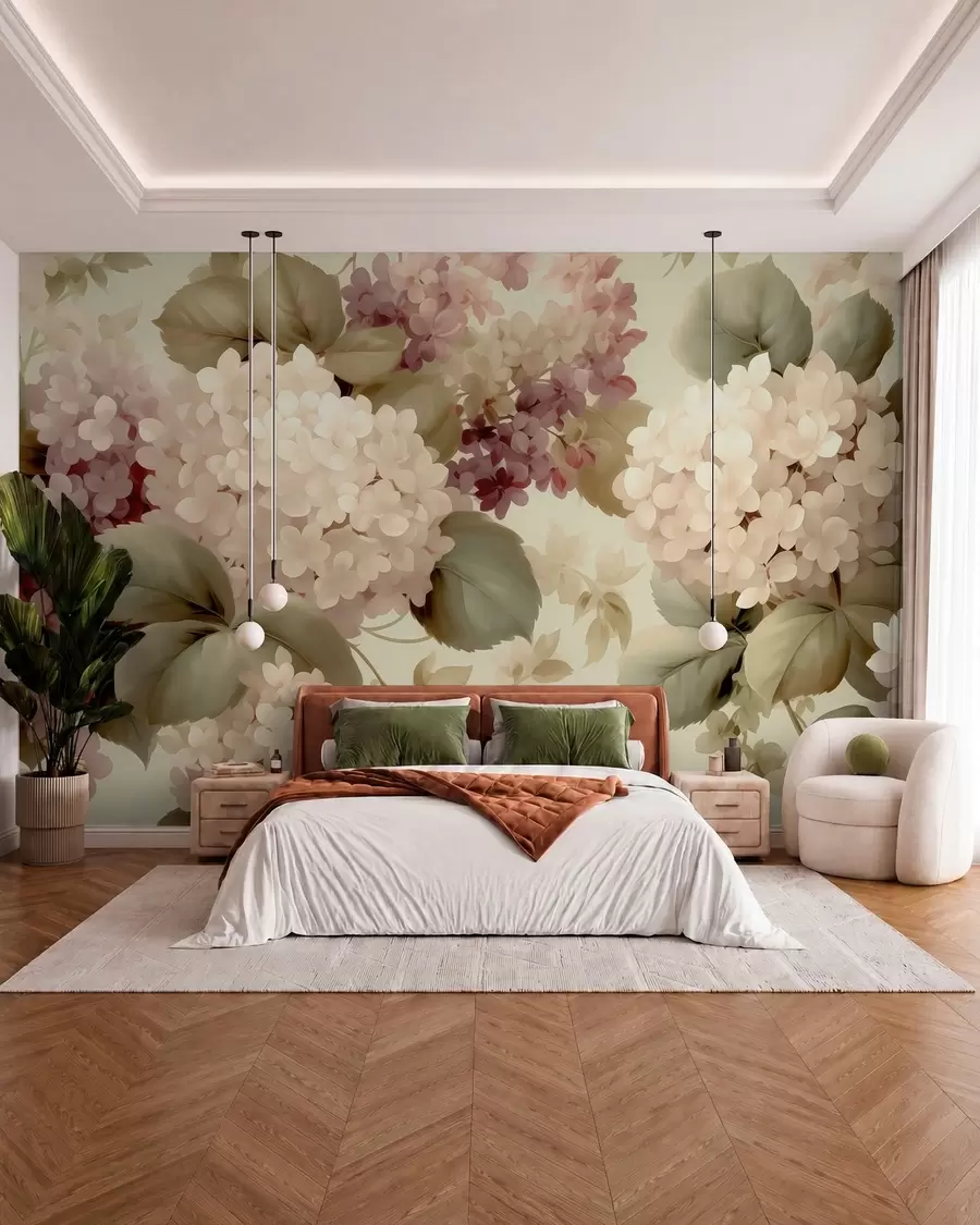 fototapeter Hortensia-blomster w05436