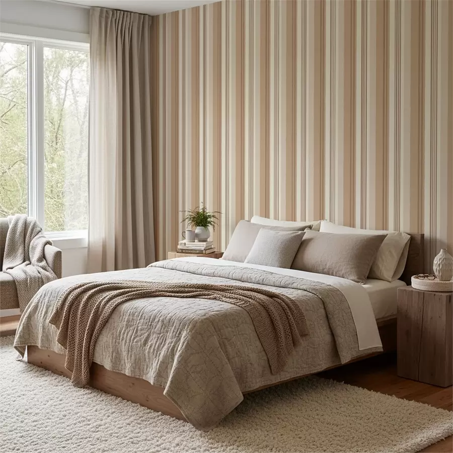 fototapeter Varme beige og brune striber a01248v4