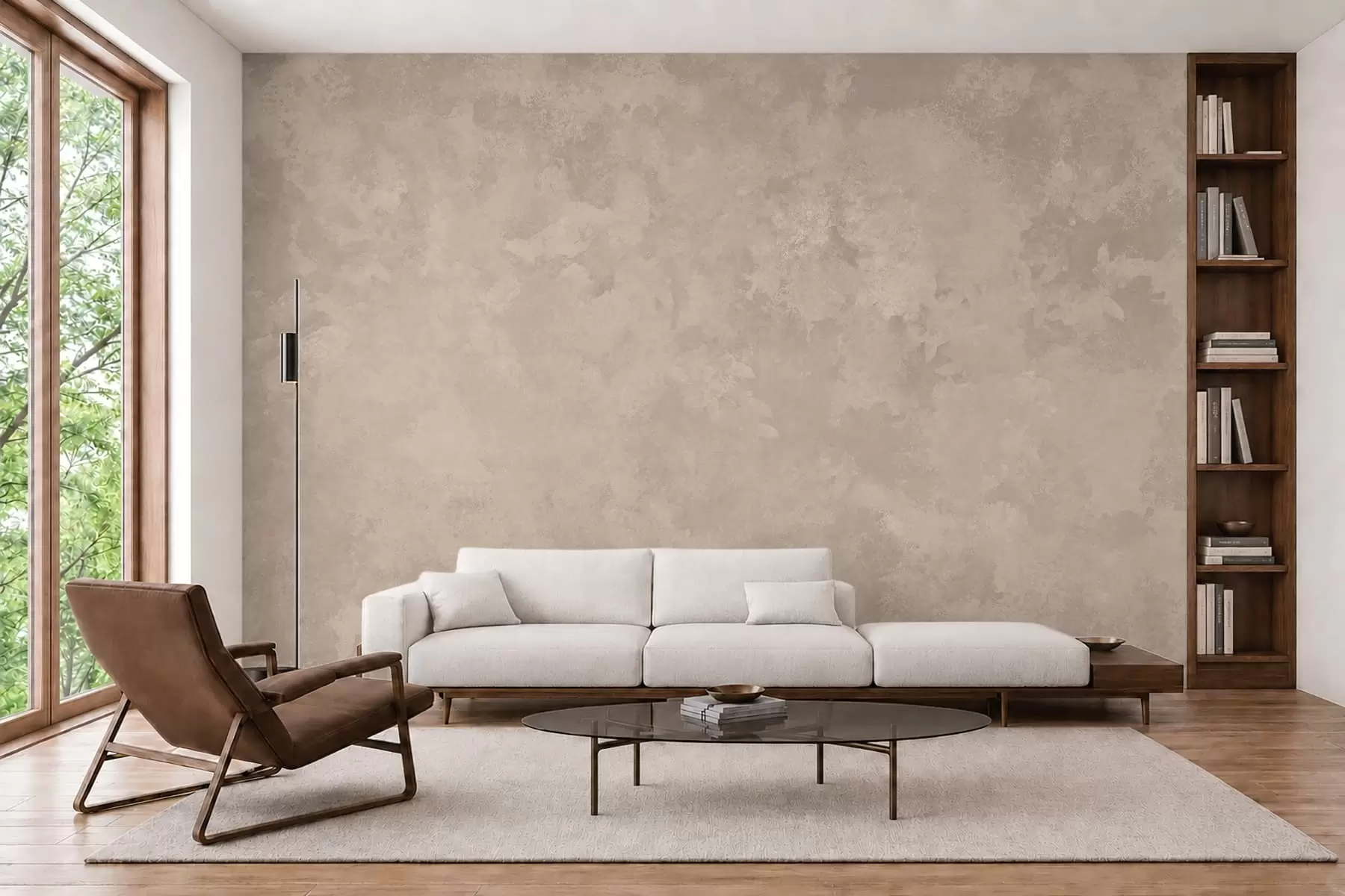 Fototapete Warme, mandelbeige Textur mit sanften, natürlichen Farbverläufen w05814