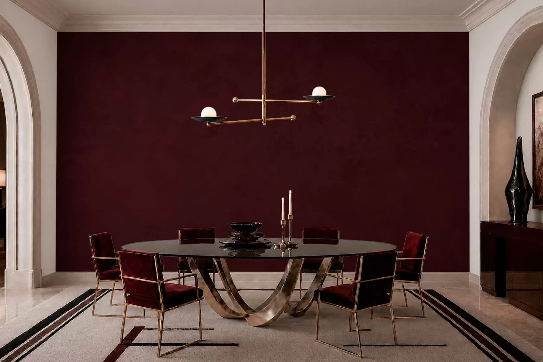 Murale Une couleur cerise foncée, avec une finale douce et veloutée w05814v2