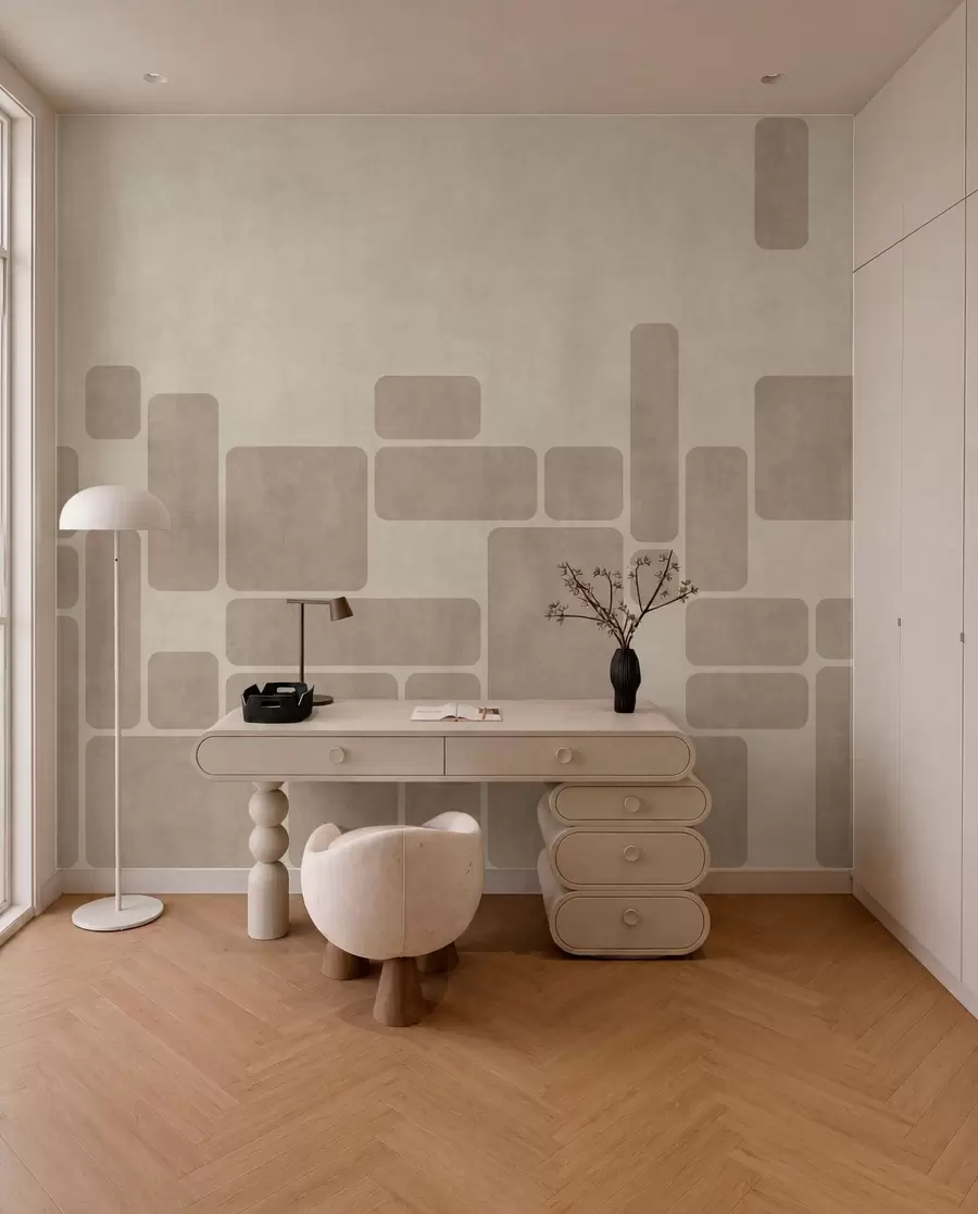 fototapeter Geometrisk mønster med afrundede rektangler w05141