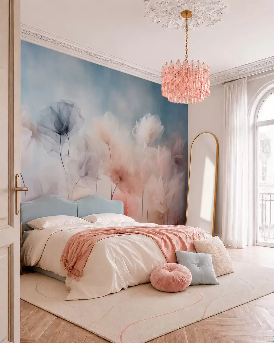 Murale Fleurs en suspension w05818