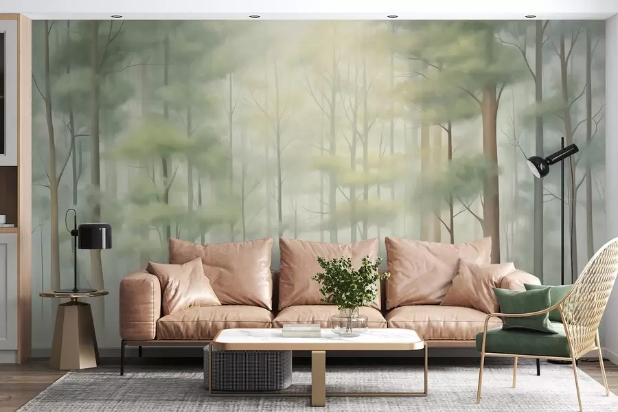 Murale Forêt de feuillus abstraite w05673