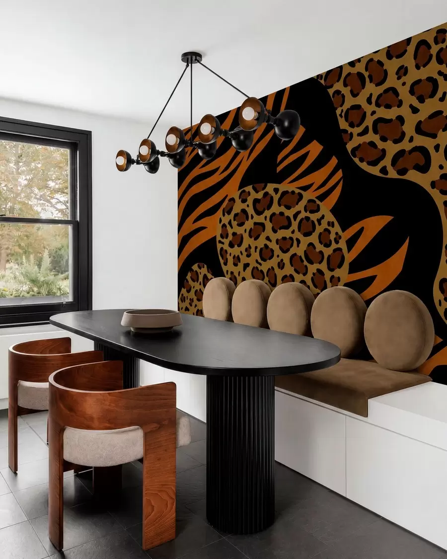 fototapeter Leopard- og tigermønstre inspireret af vilde dyr w05759