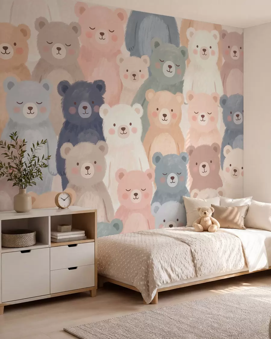 Murale Oursons pastel w10010