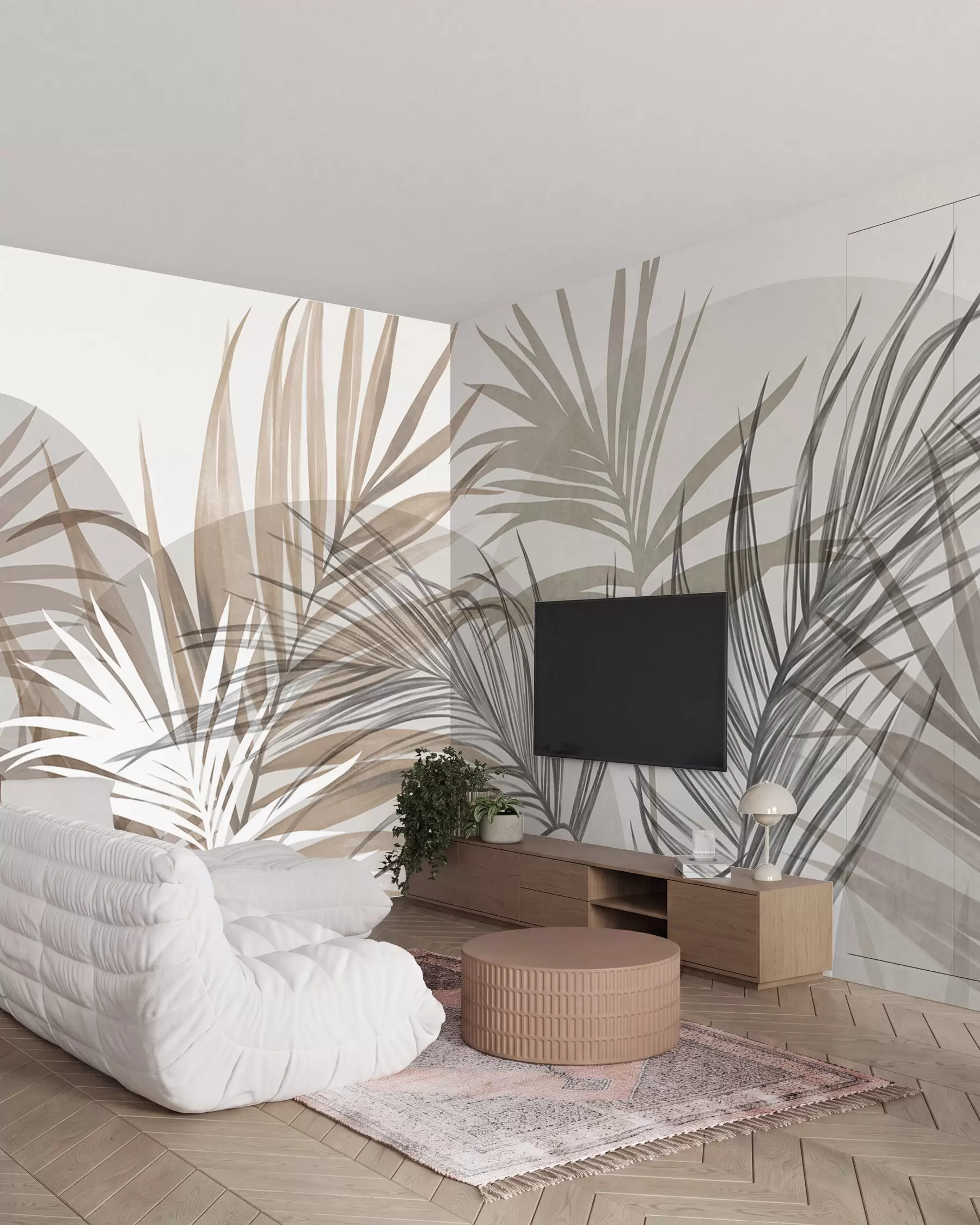 Murale Palmier en esquisse w10025