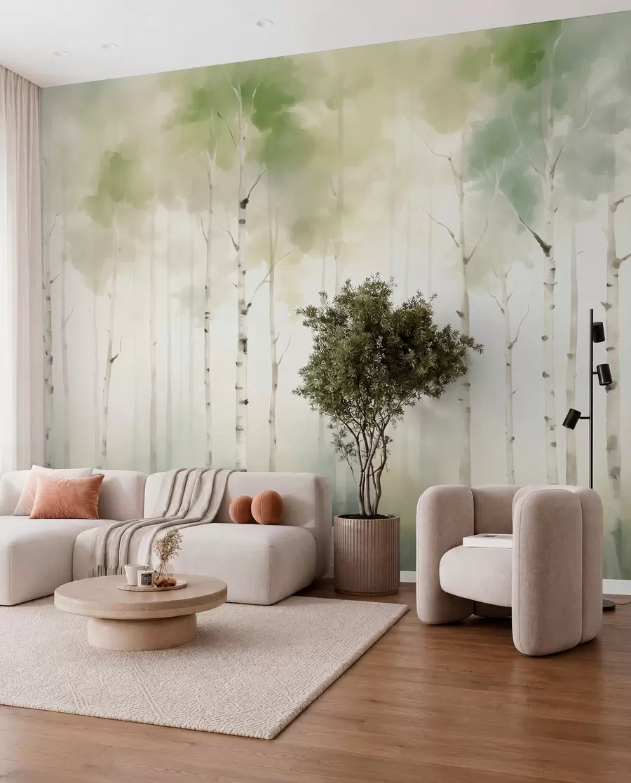 Murale Bouleaux w05676