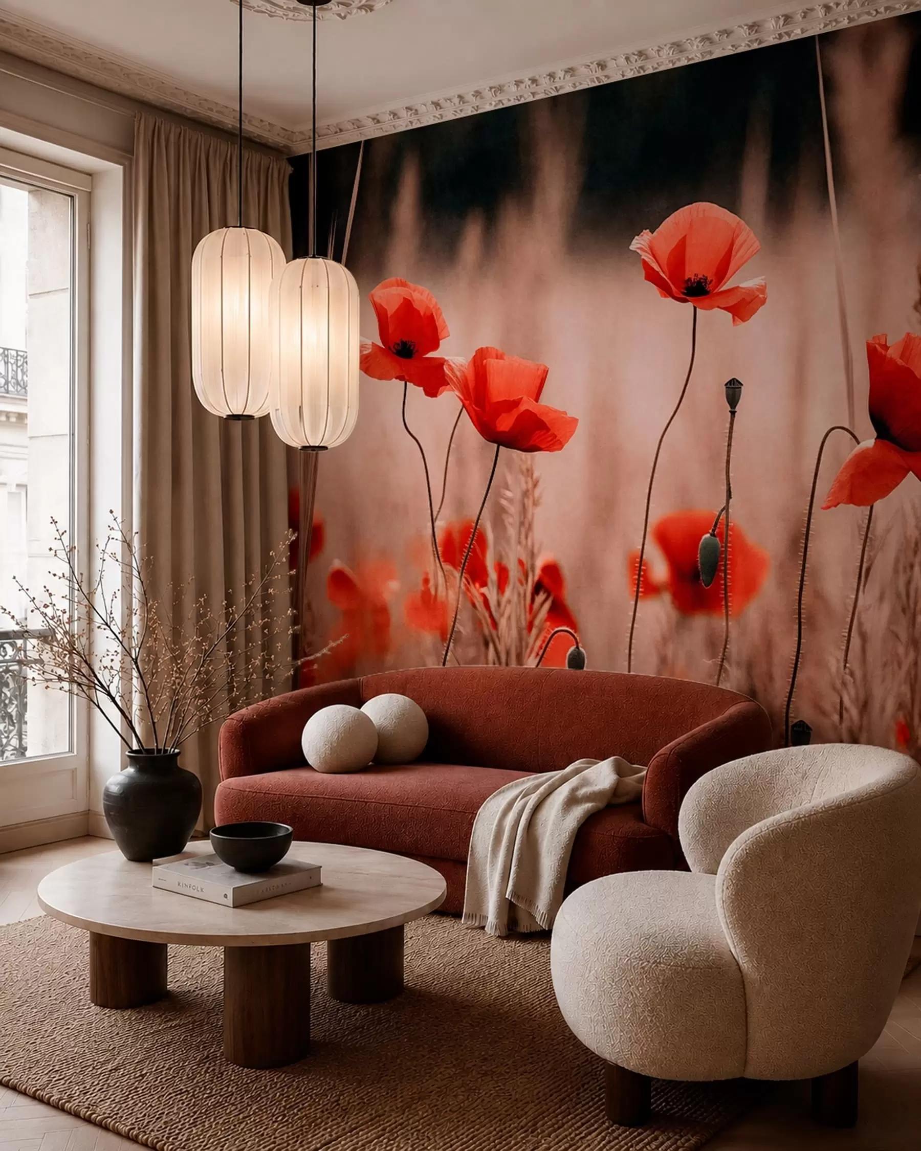 Murale Coquelicots rouges w05866
