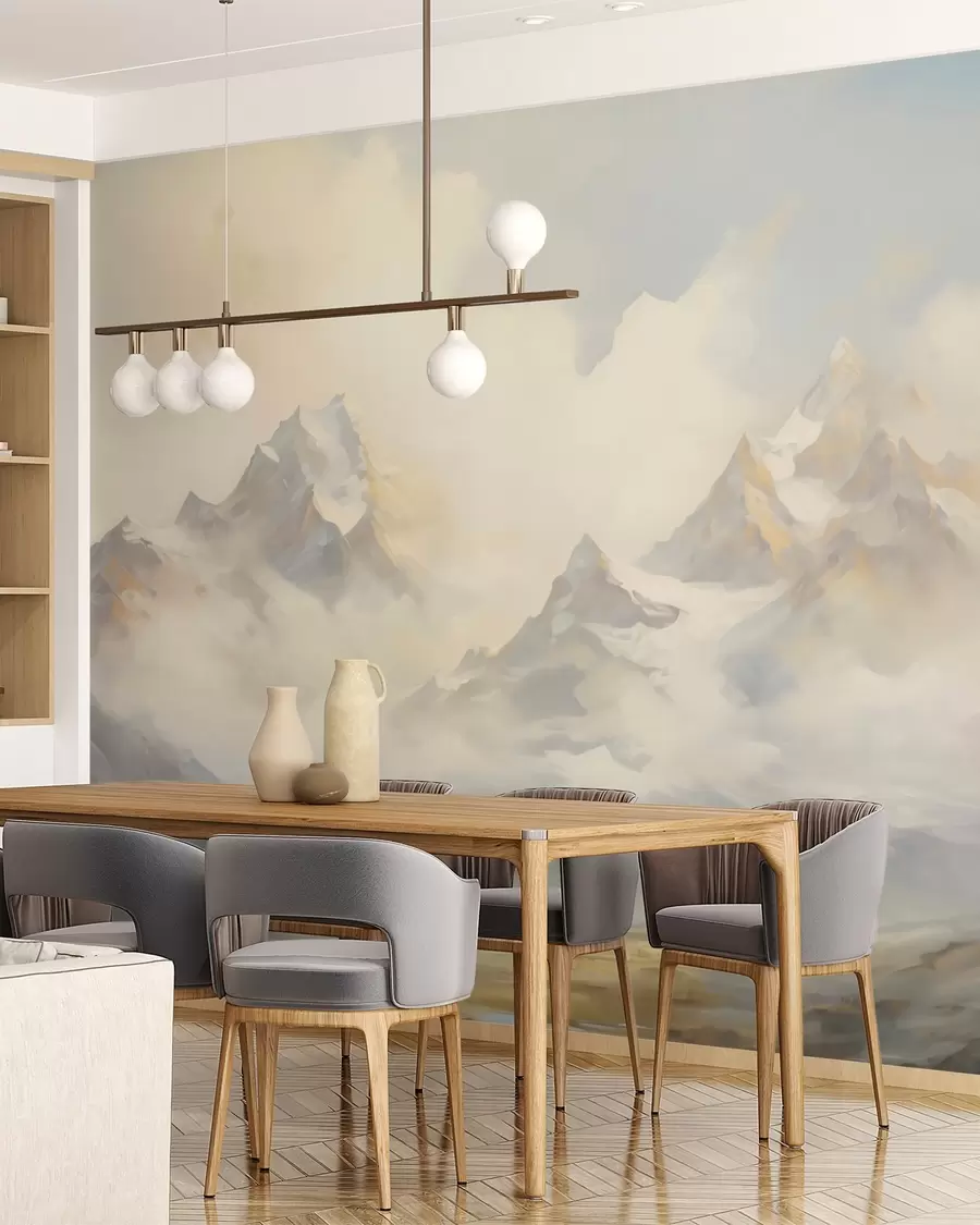 Murale Paysage de montagne imitation peinture w05873