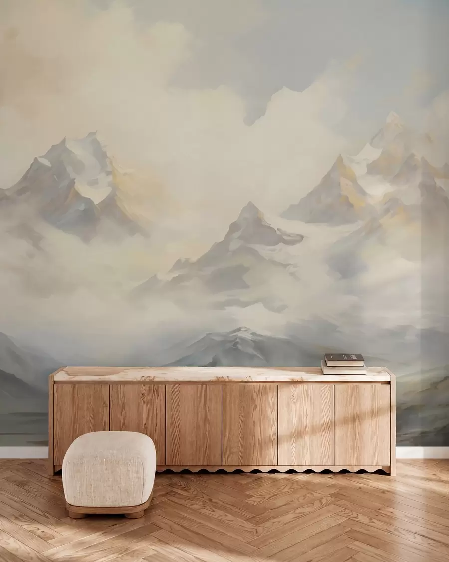 Murale Paysage de montagne imitation peinture w05873