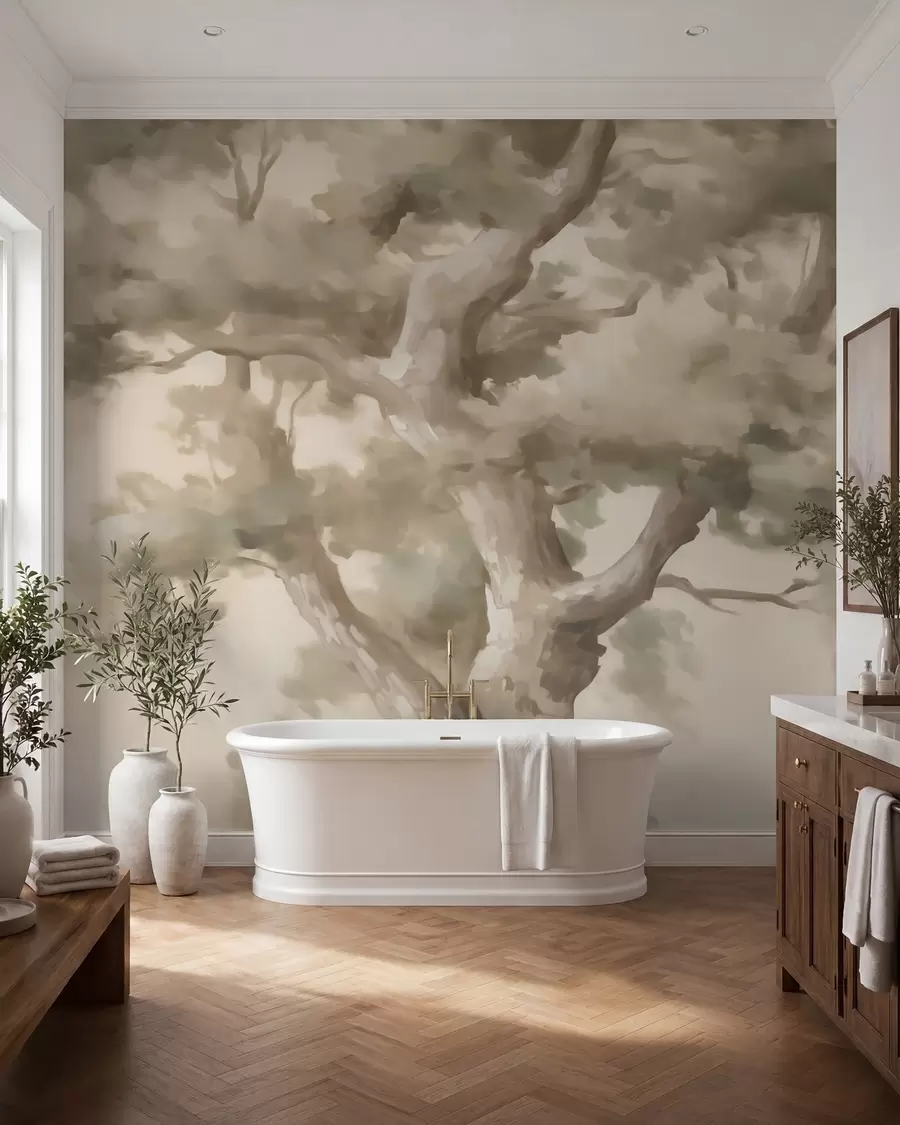 Fototapete Abstrakter Baum, Nachahmung eines Gemäldes w05875