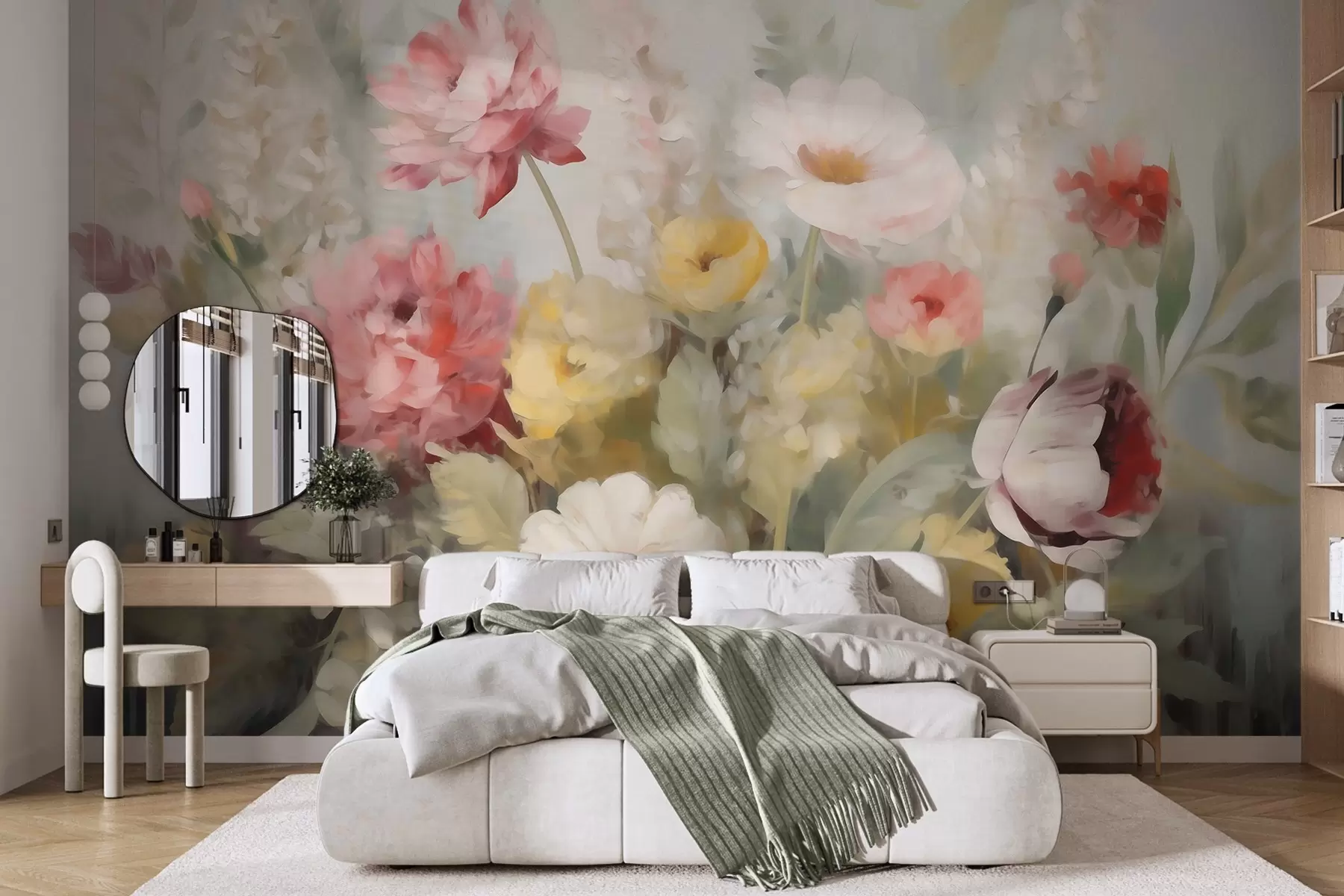 Murale Fleurs abstraites, imitation de peinture w05877