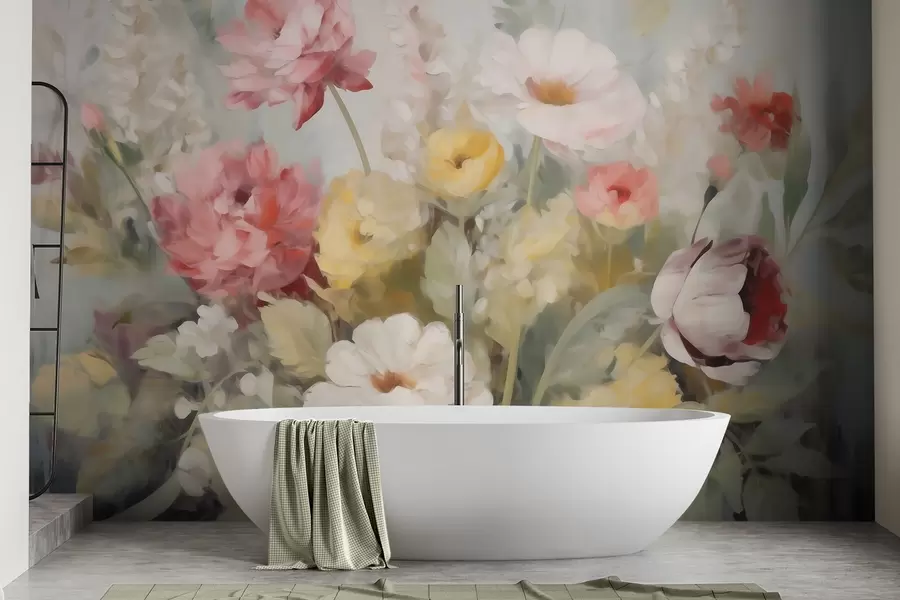 Fototapete Abstrakte Blumen, Nachbildung eines Gemäldes w05877
