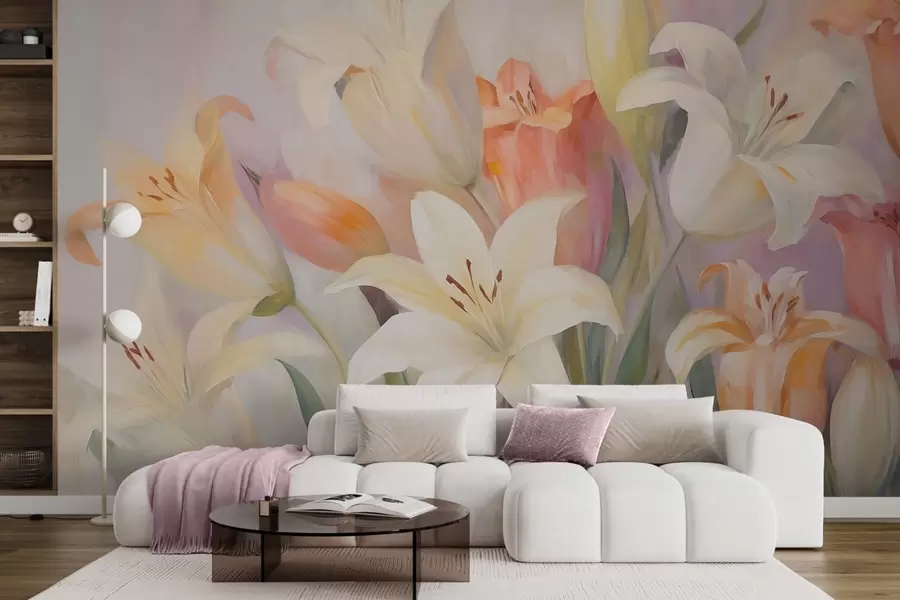 Murale Lys abstraits, imitation d'une peinture w05878