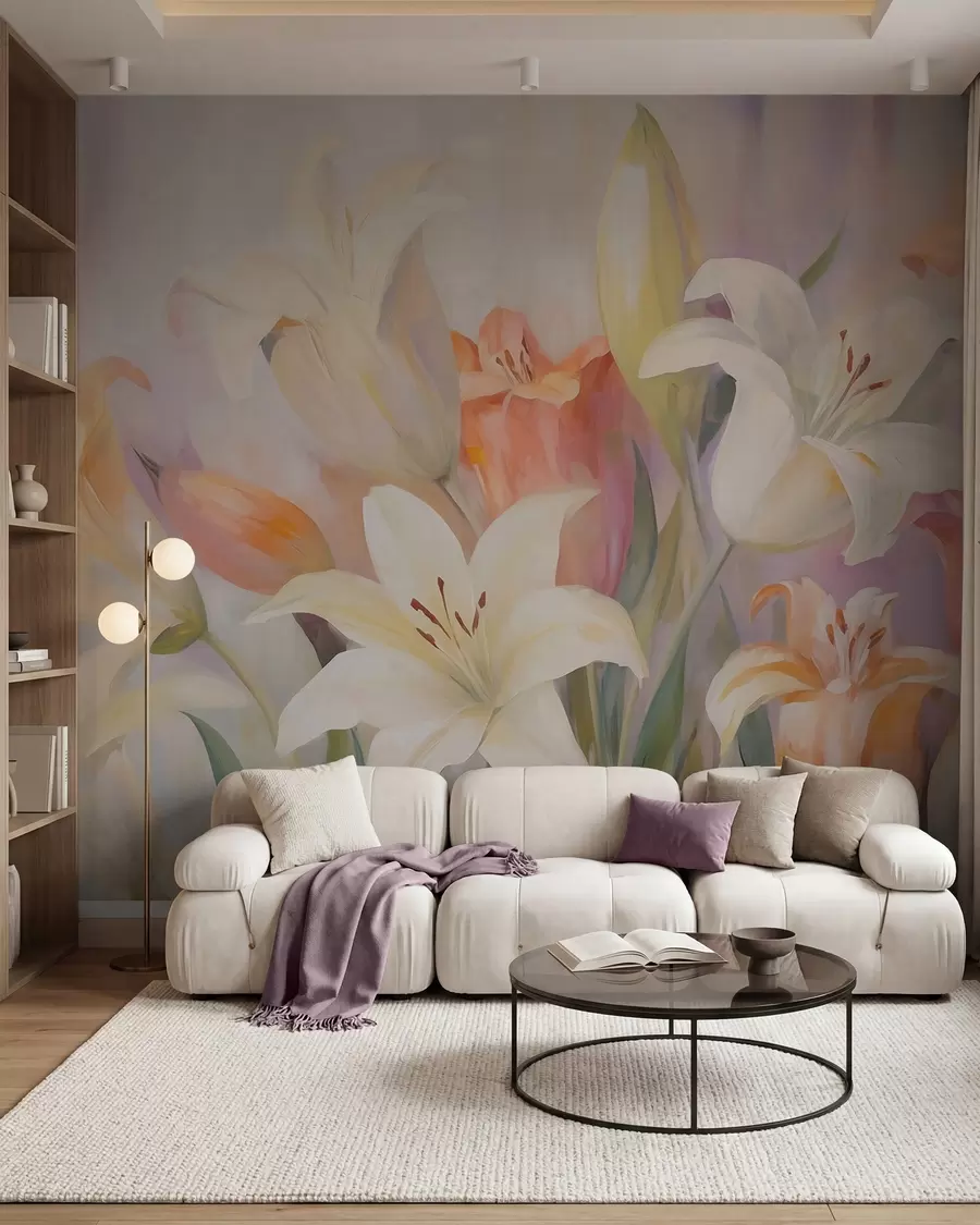 Murale Lys abstraits, imitation d'une peinture w05878