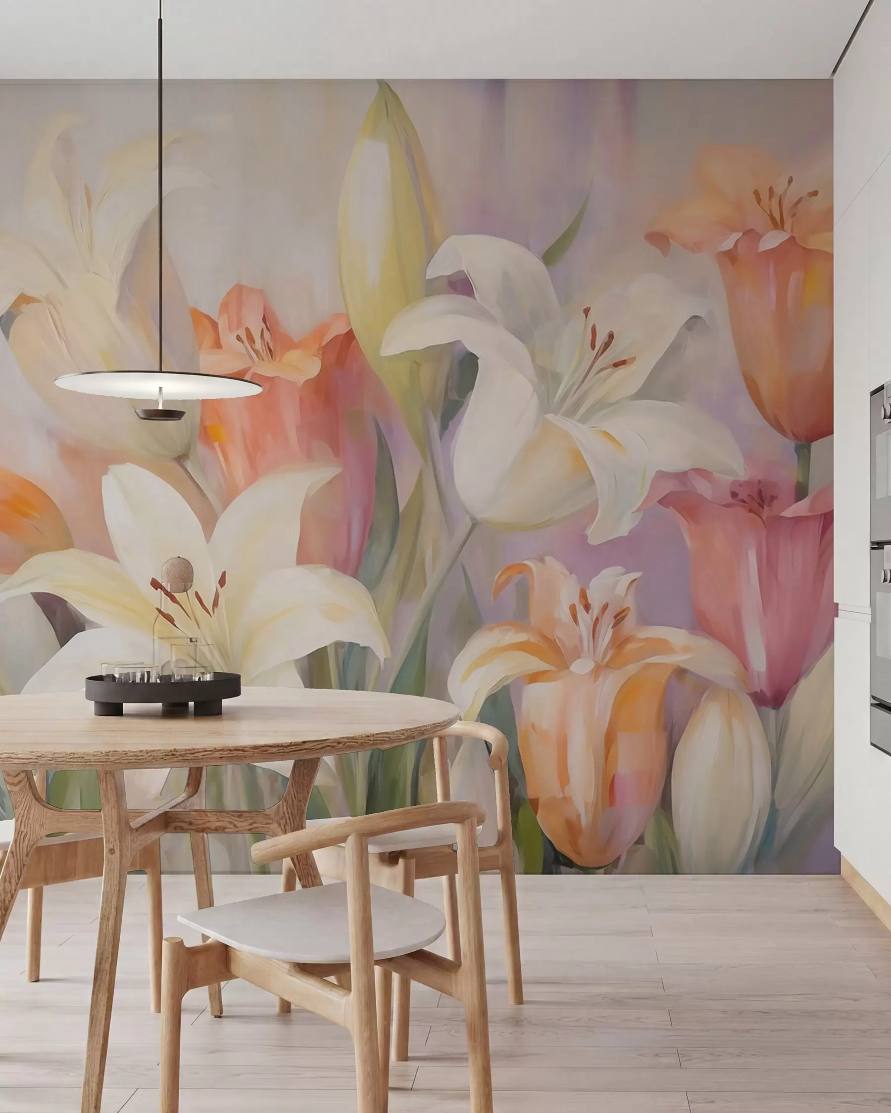 Murale Lys abstraits, imitation d'une peinture w05878