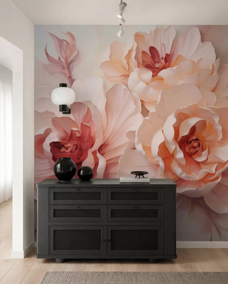 Murale Fleurs abstraites stylisées w05639