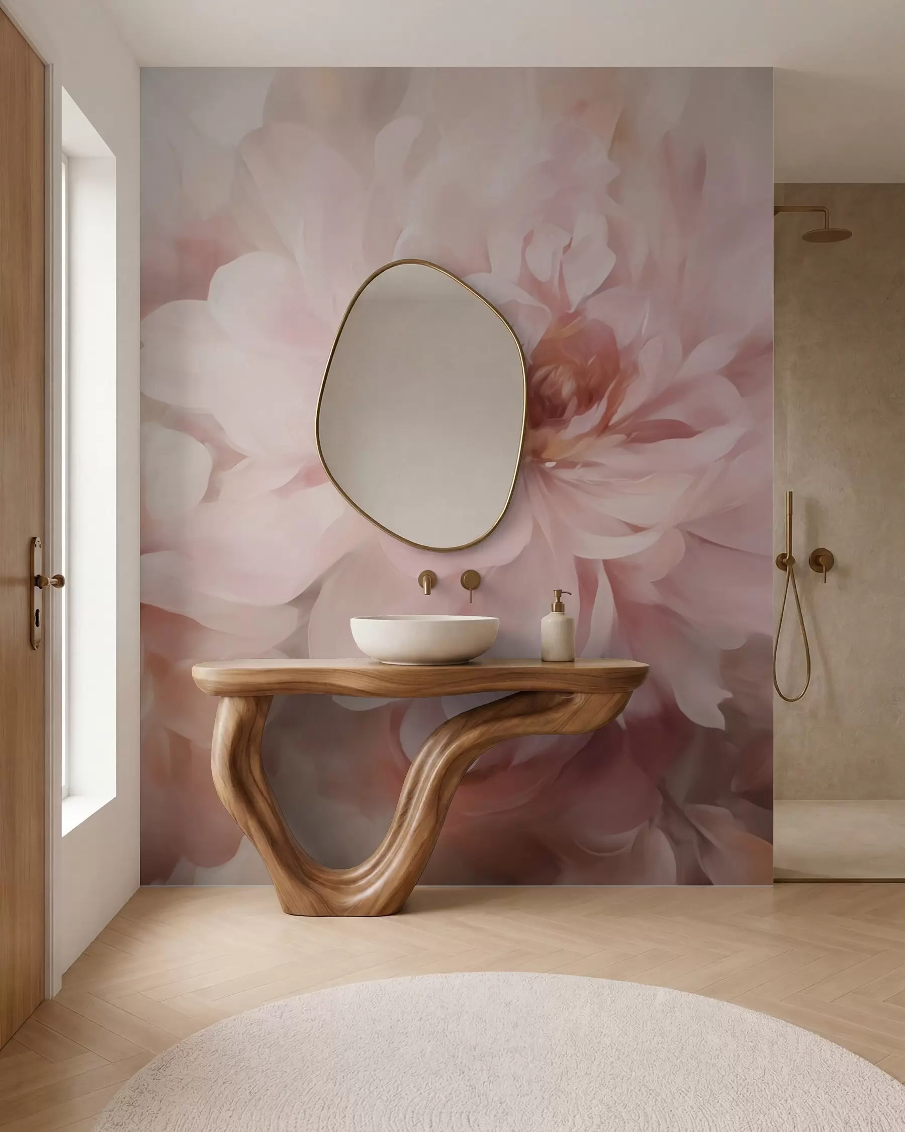 Murale Floraison rose w05591