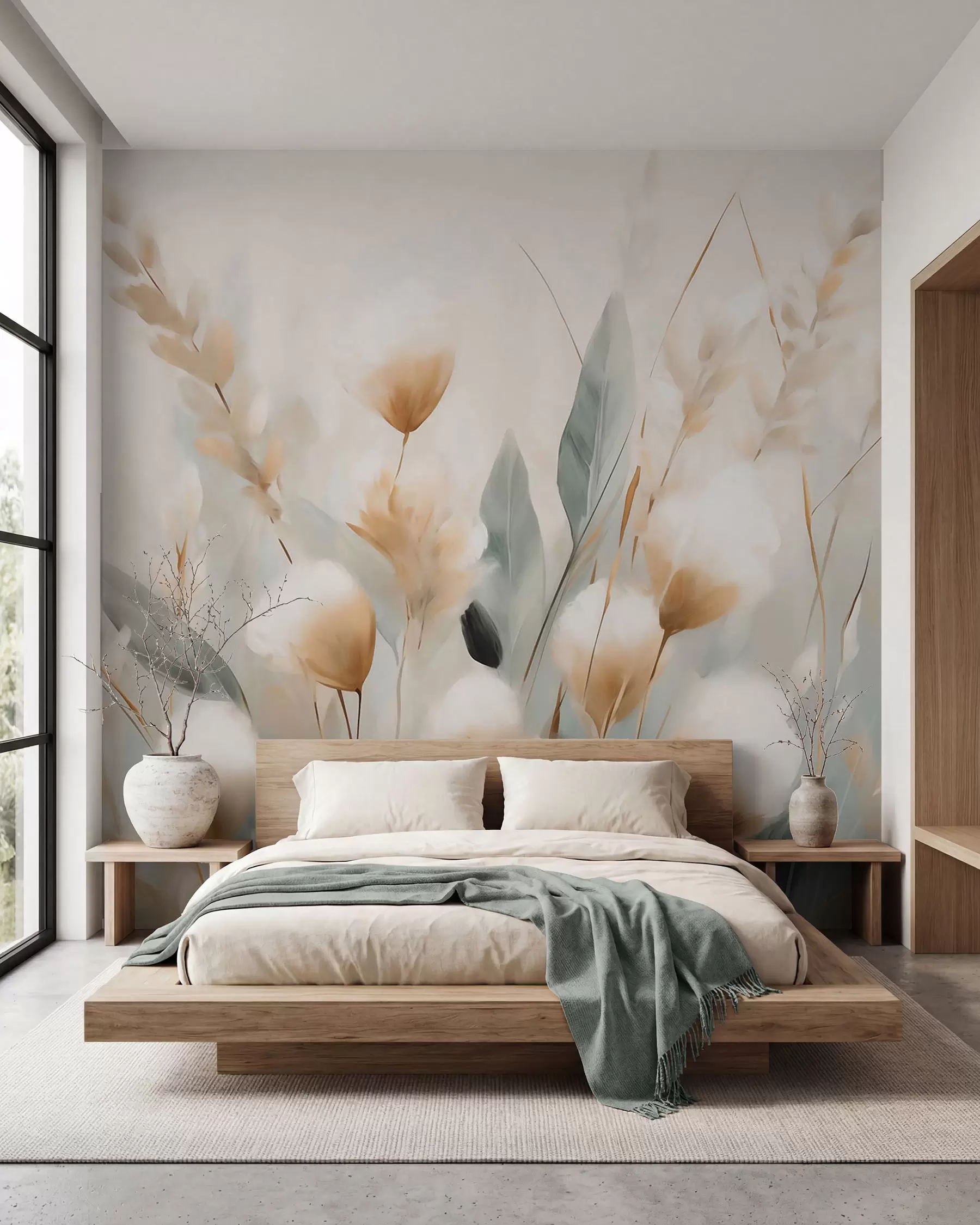 Murale Tiges à l’aquarelle w05844