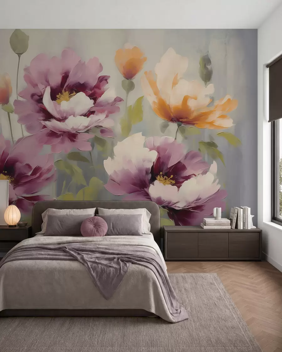 fototapeter Abstrakte, stiliserede blomster, malerilignende motiver w05848
