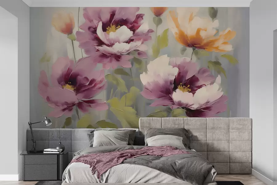 fototapeter Abstrakte, stiliserede blomster, malerilignende motiver w05848
