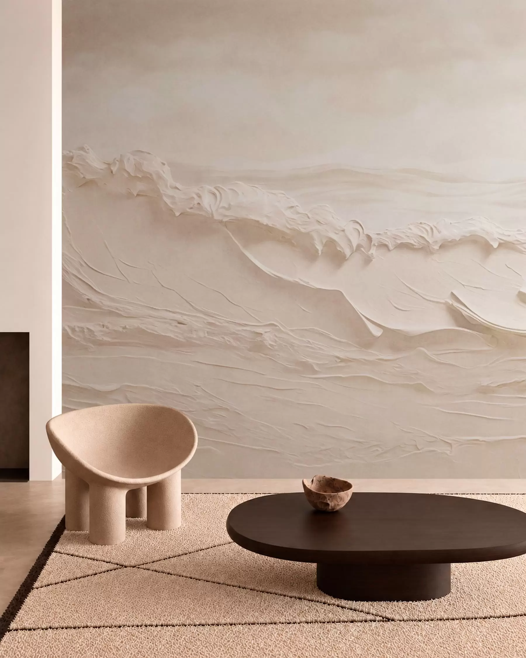 Murale Vagues crème w05898