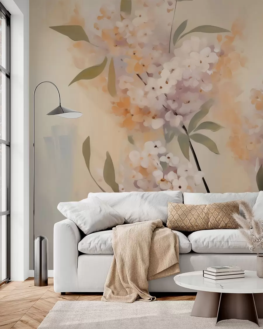 fototapeter Abstrakte grene med blomster w05872